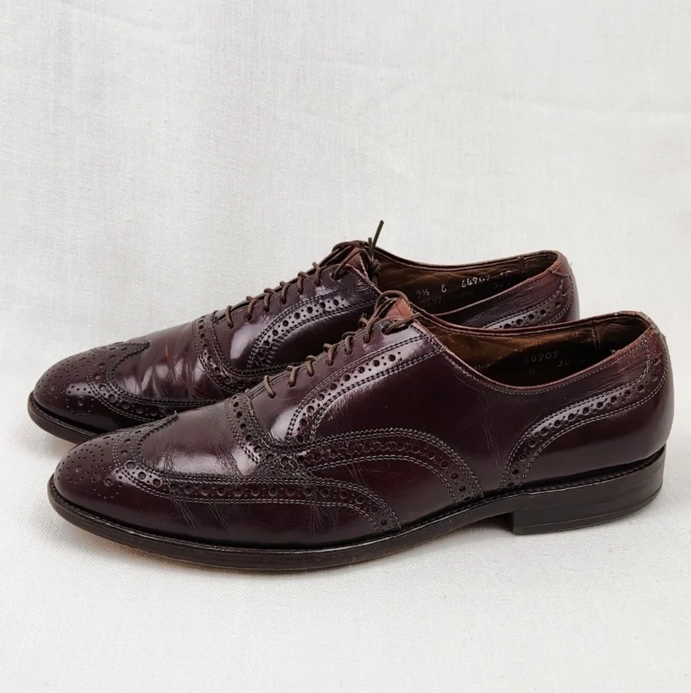 Allen Edmonds McAllister Cognac Leather Oxford Dress Shoes